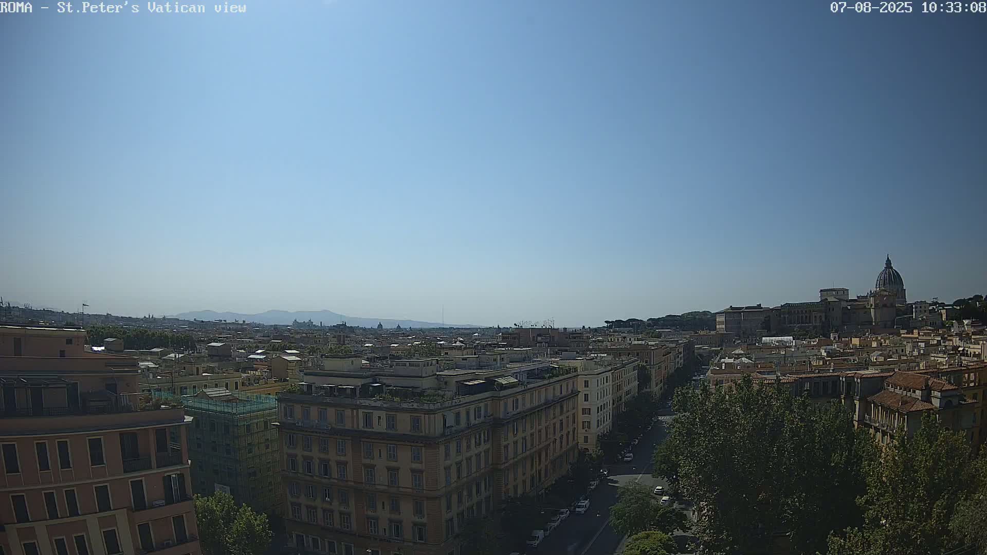 Rome Skyline, Dome of St. Peter's - Vatican View Live Cam - Lazio, Italy