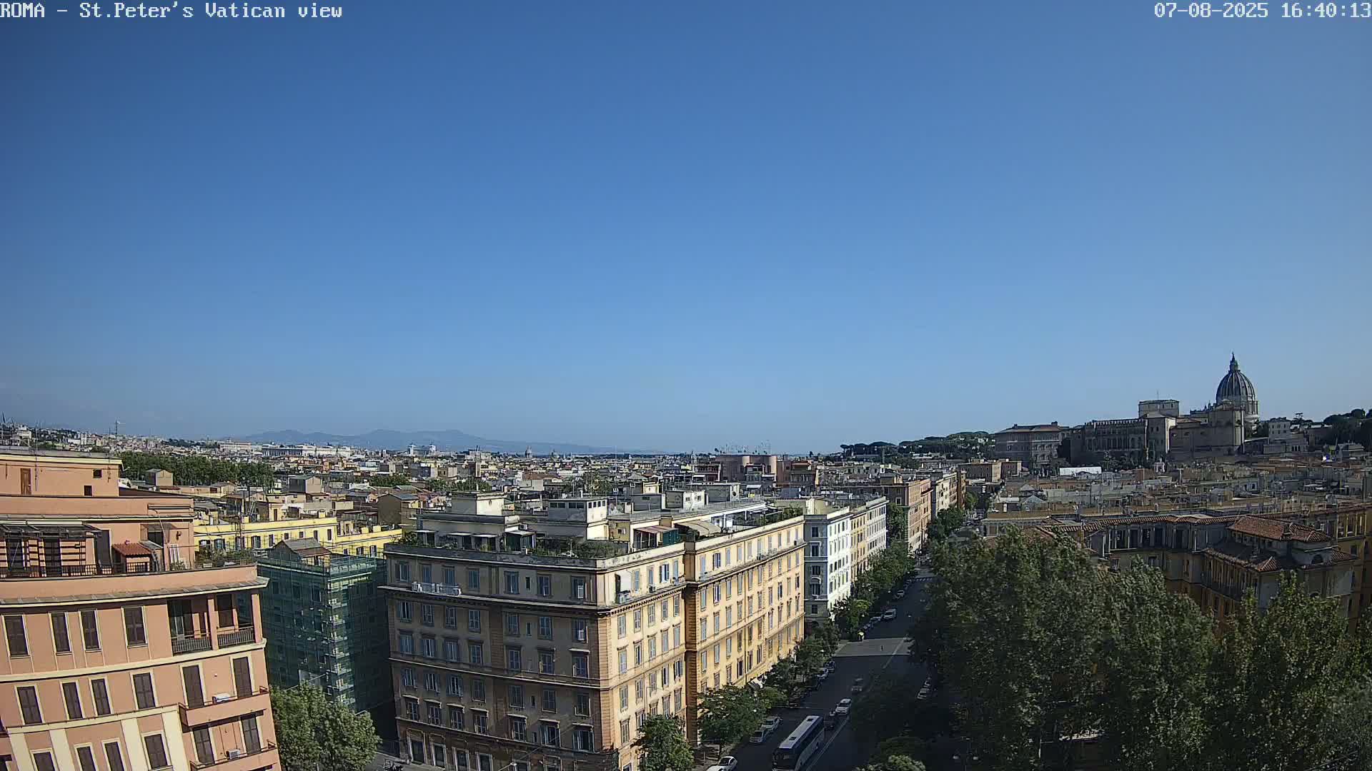 Rome Skyline, Dome of St. Peter's - Vatican View Live Cam - Lazio, Italy