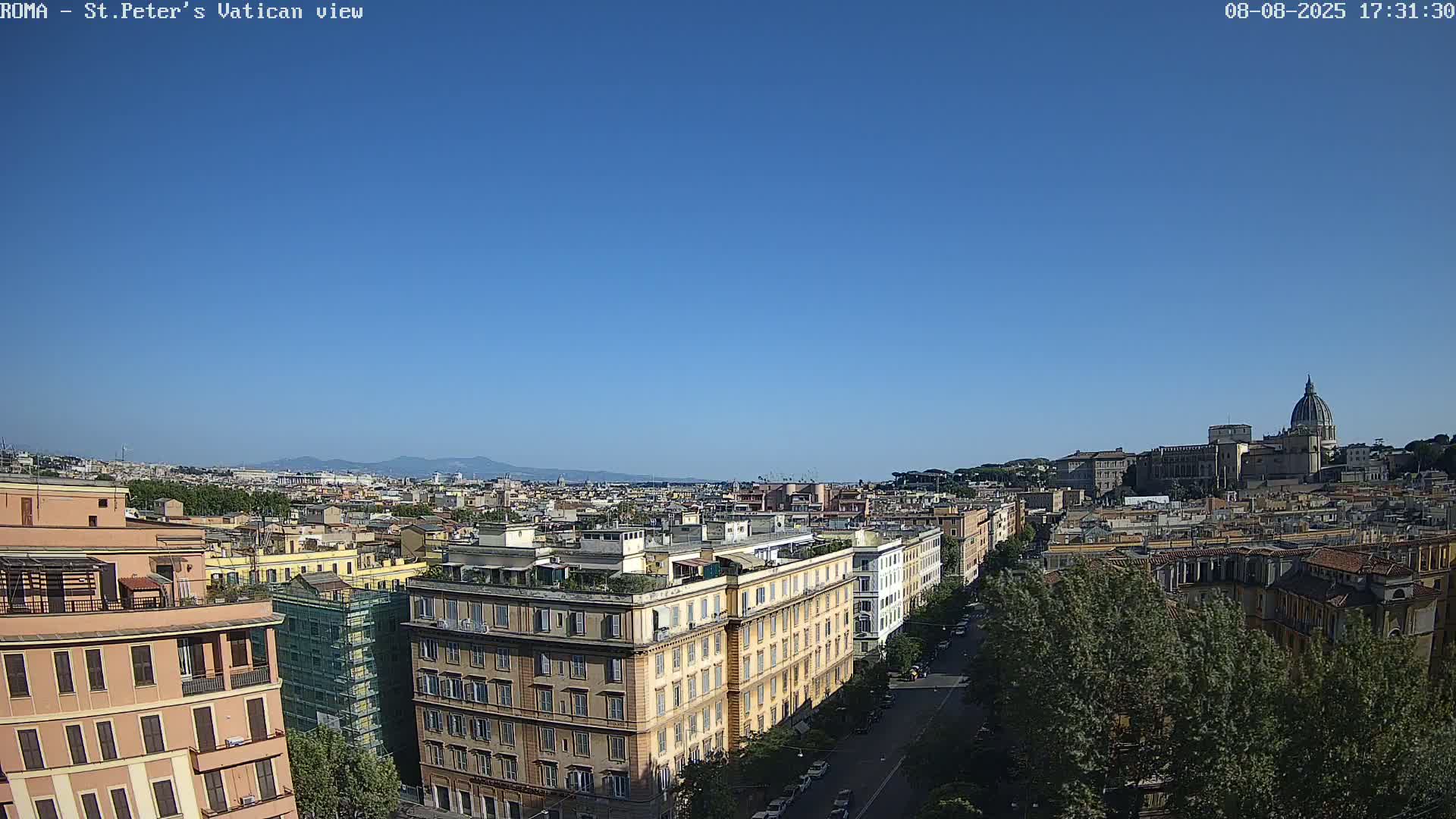 Rome Skyline, Dome of St. Peter's - Vatican View Live Cam - Lazio, Italy