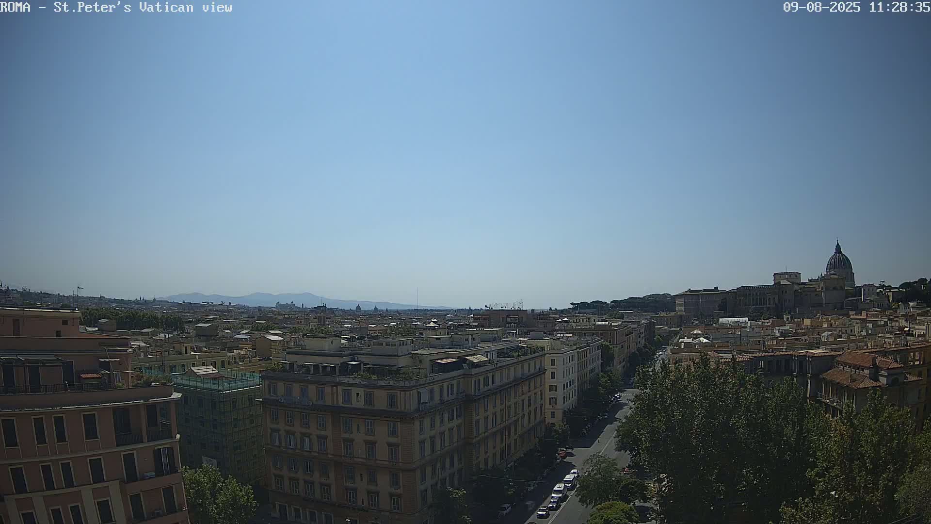 Rome Skyline, Dome of St. Peter's - Vatican View Live Cam - Lazio, Italy