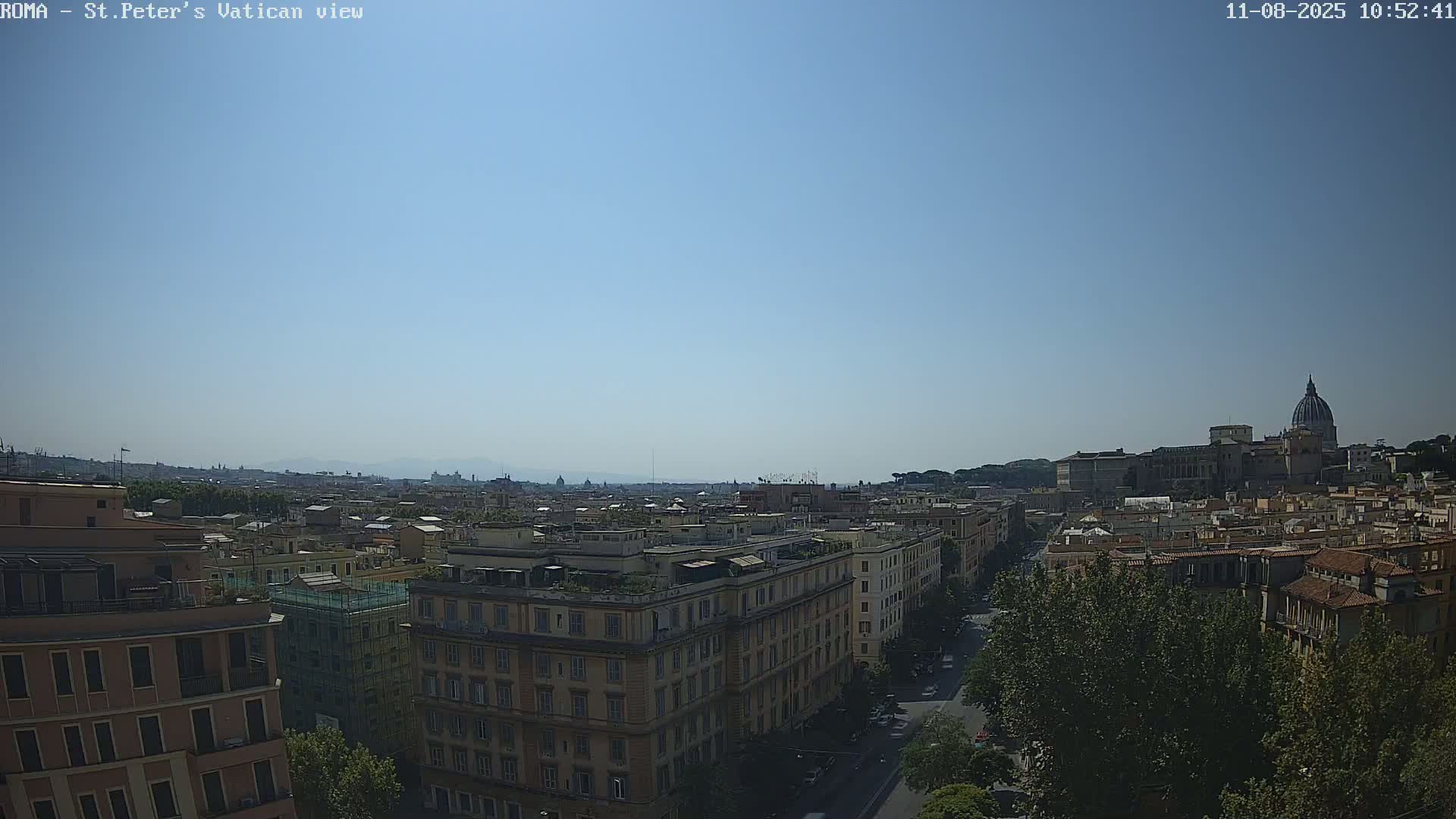 Rome Skyline, Dome of St. Peter's - Vatican View Live Cam - Lazio, Italy