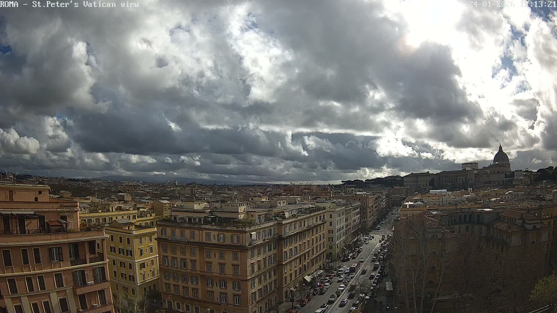Rome Skyline, Dome of St. Peter's - Vatican View Live Cam - Lazio, Italy