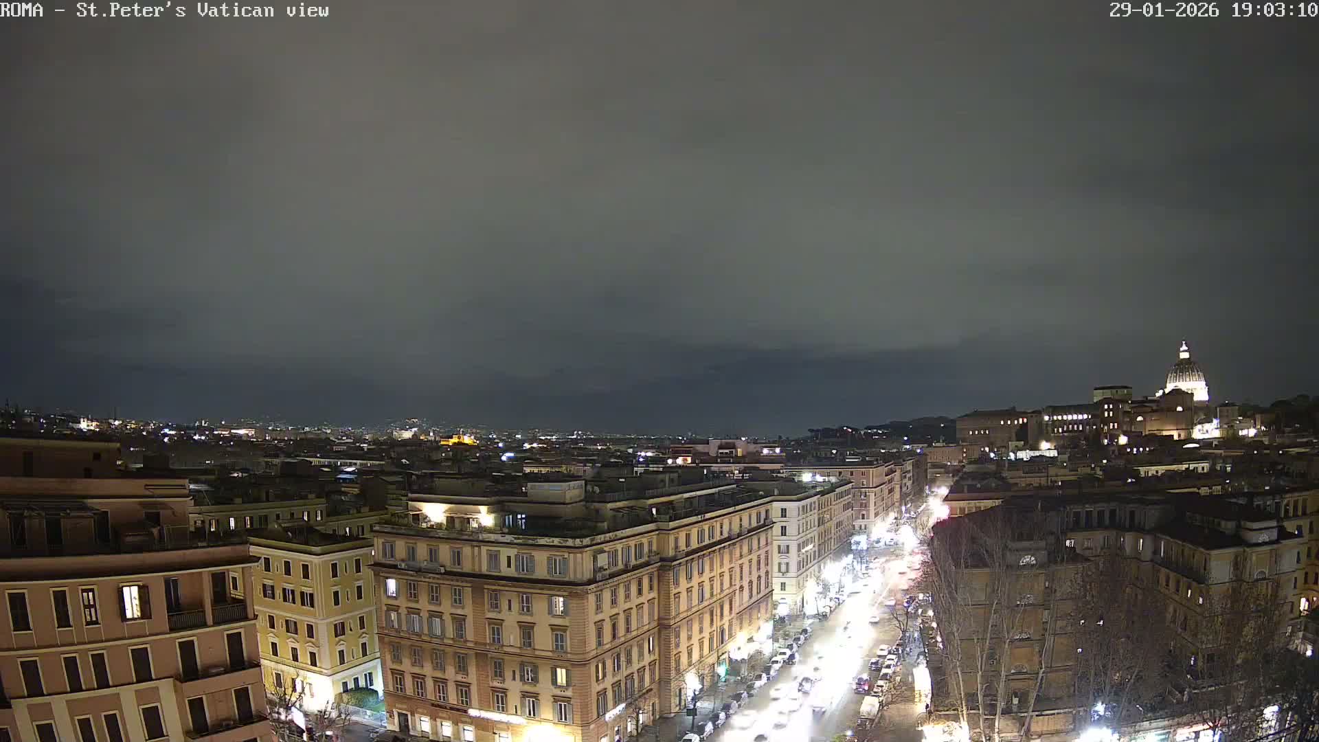 Rome Skyline, Dome of St. Peter's - Vatican View Live Cam - Lazio, Italy
