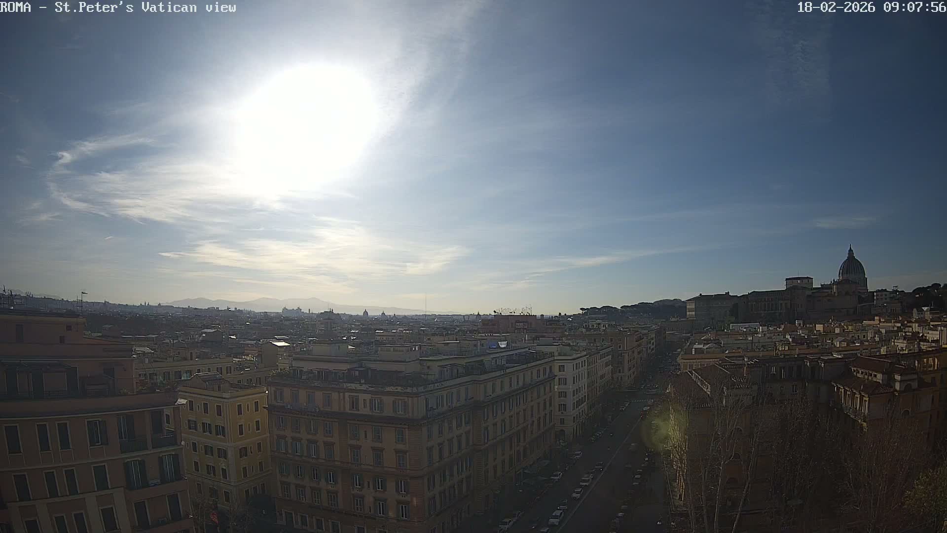 Rome Skyline, Dome of St. Peter's - Vatican View Live Cam - Lazio, Italy