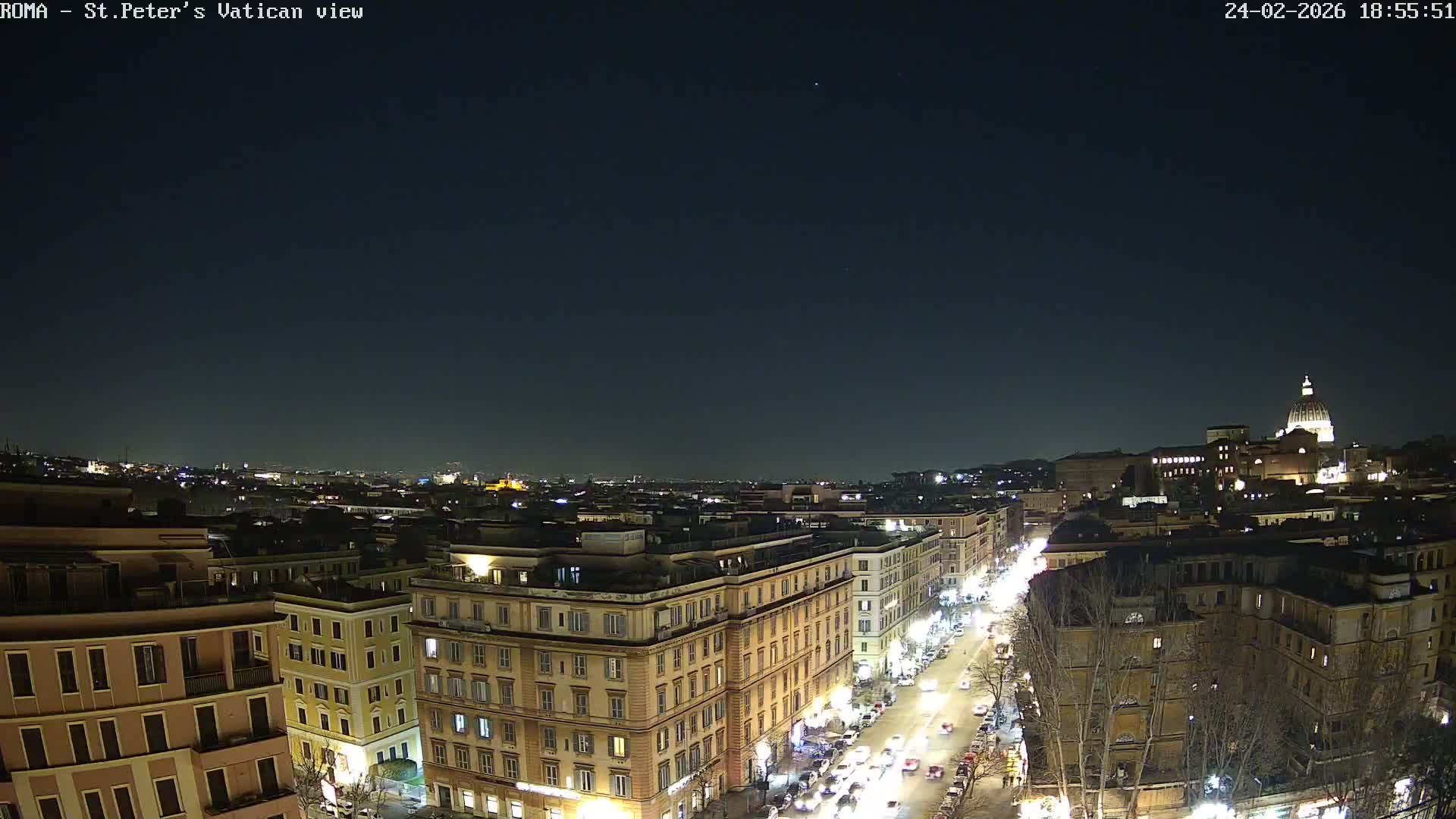 Rome Skyline, Dome of St. Peter's - Vatican View Live Cam - Lazio, Italy