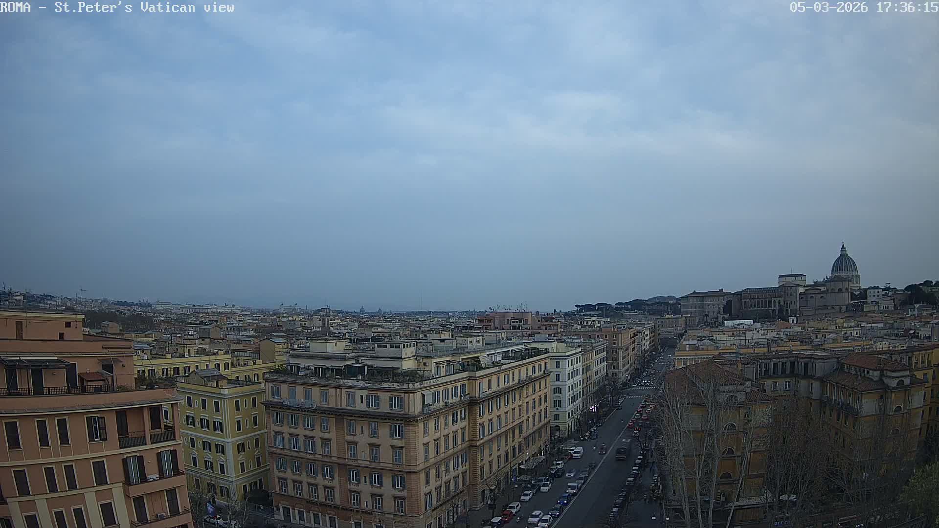 Rome Skyline, Dome of St. Peter's - Vatican View Live Cam - Lazio, Italy