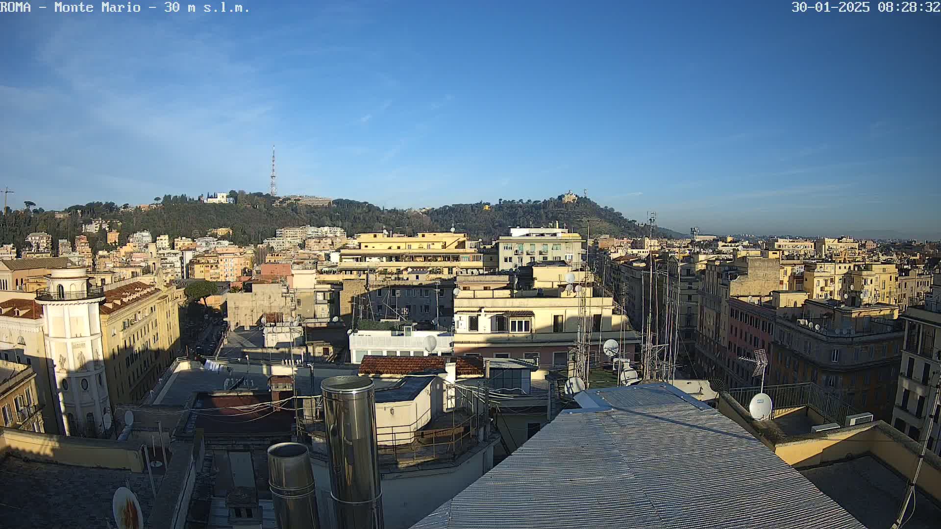 Rome, Mount Mario View Live Cam -Lazio, Italy