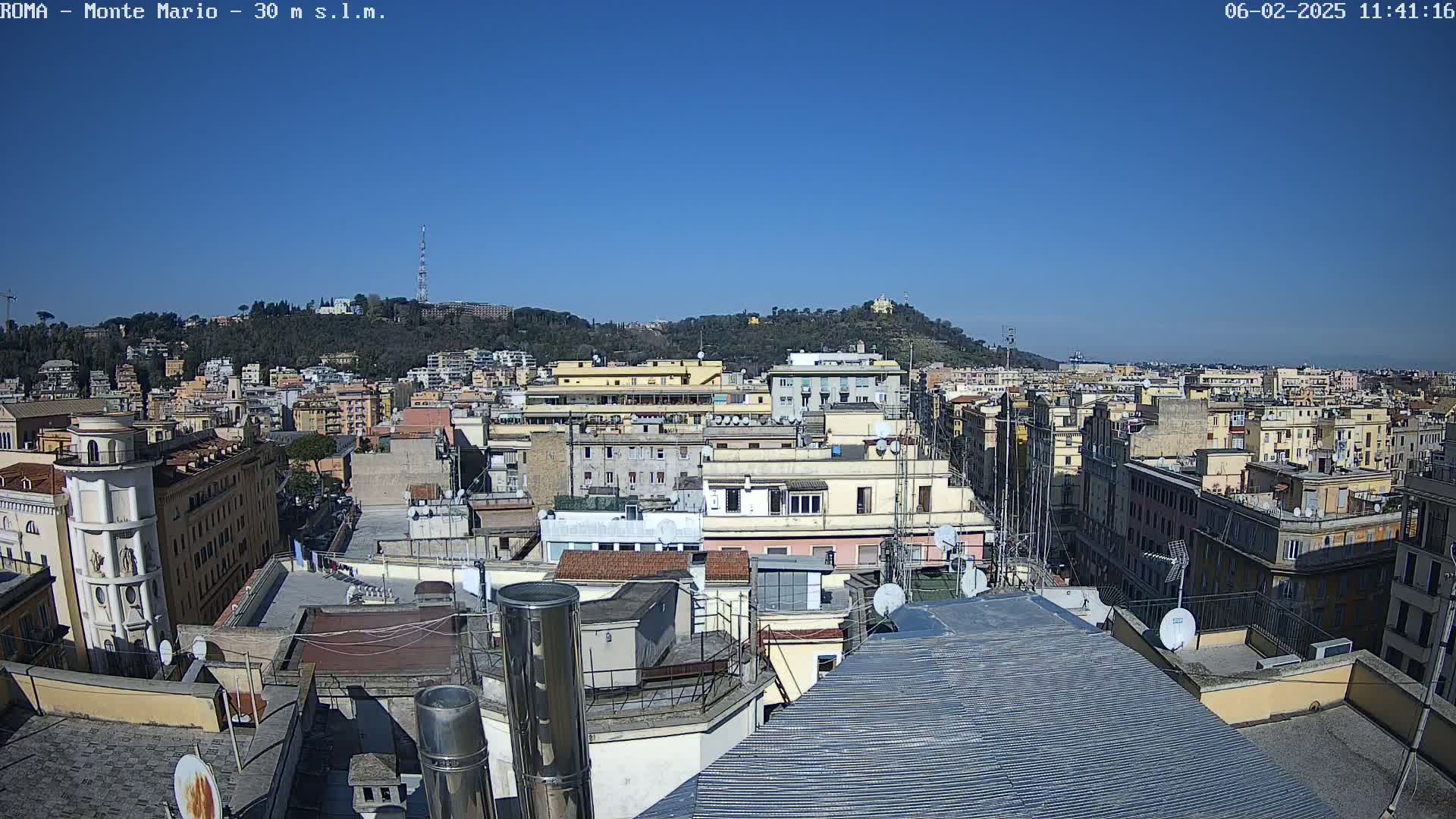 Rome, Mount Mario View Live Cam -Lazio, Italy