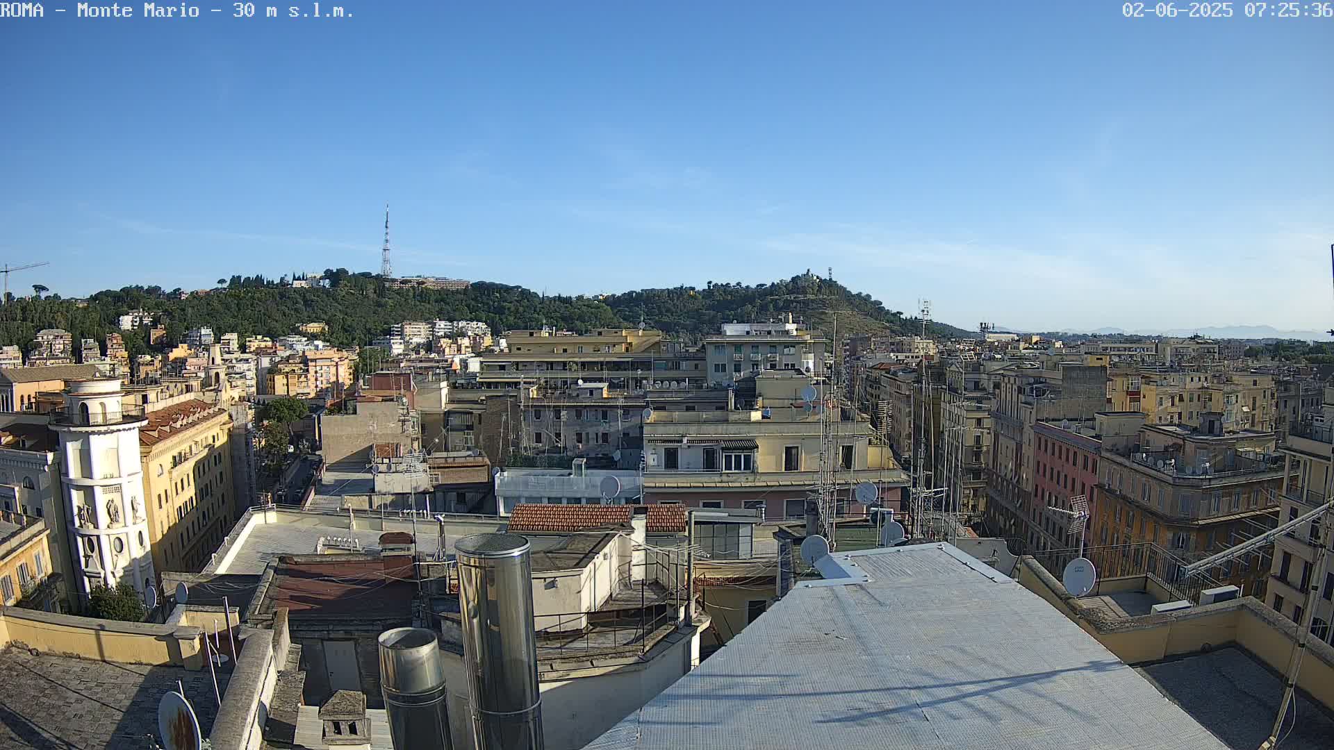 Rome, Mount Mario View Live Cam -Lazio, Italy