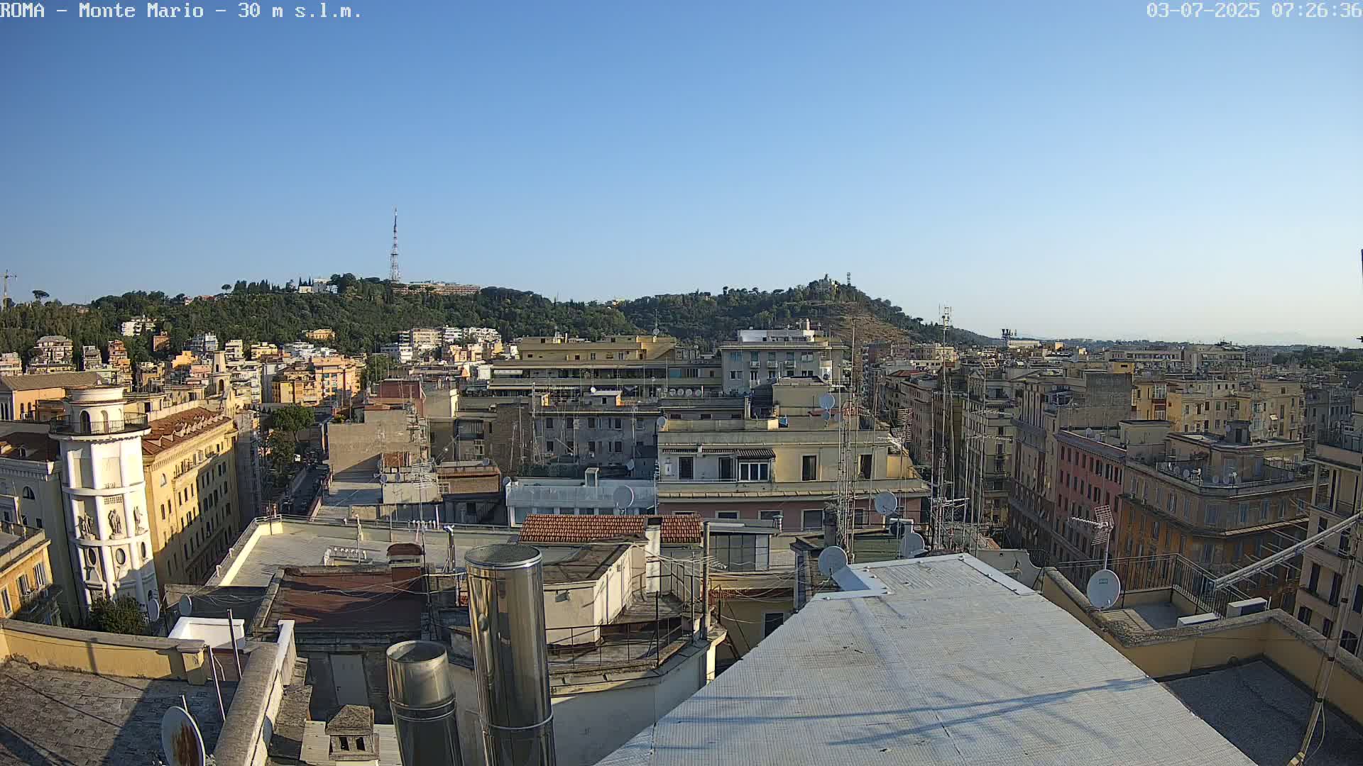 Rome, Mount Mario View Live Cam -Lazio, Italy
