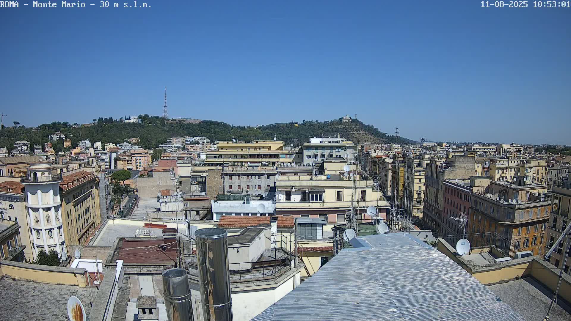 Rome, Mount Mario View Live Cam -Lazio, Italy
