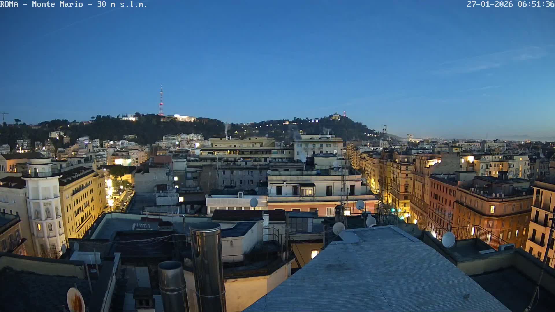 Rome, Mount Mario View Live Cam -Lazio, Italy