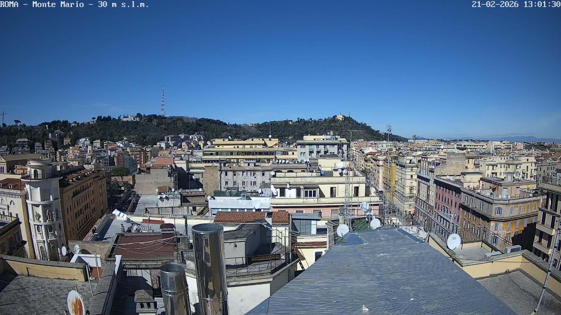 Rome, Mount Mario View Live Cam -Lazio, Italy