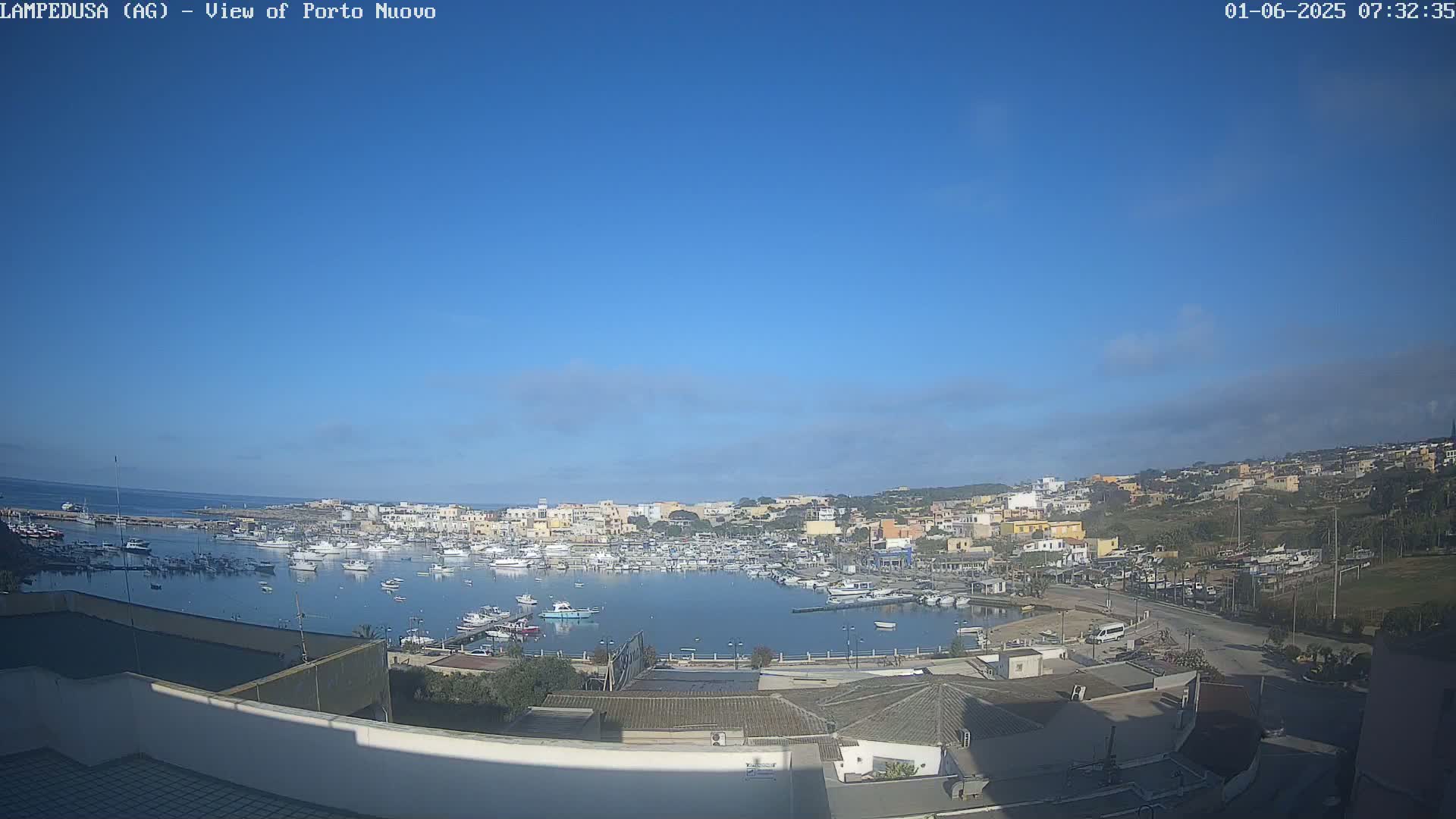 Lampedusa, Port of Nouvo Live Cam - Agrigento, Sicily, Italy