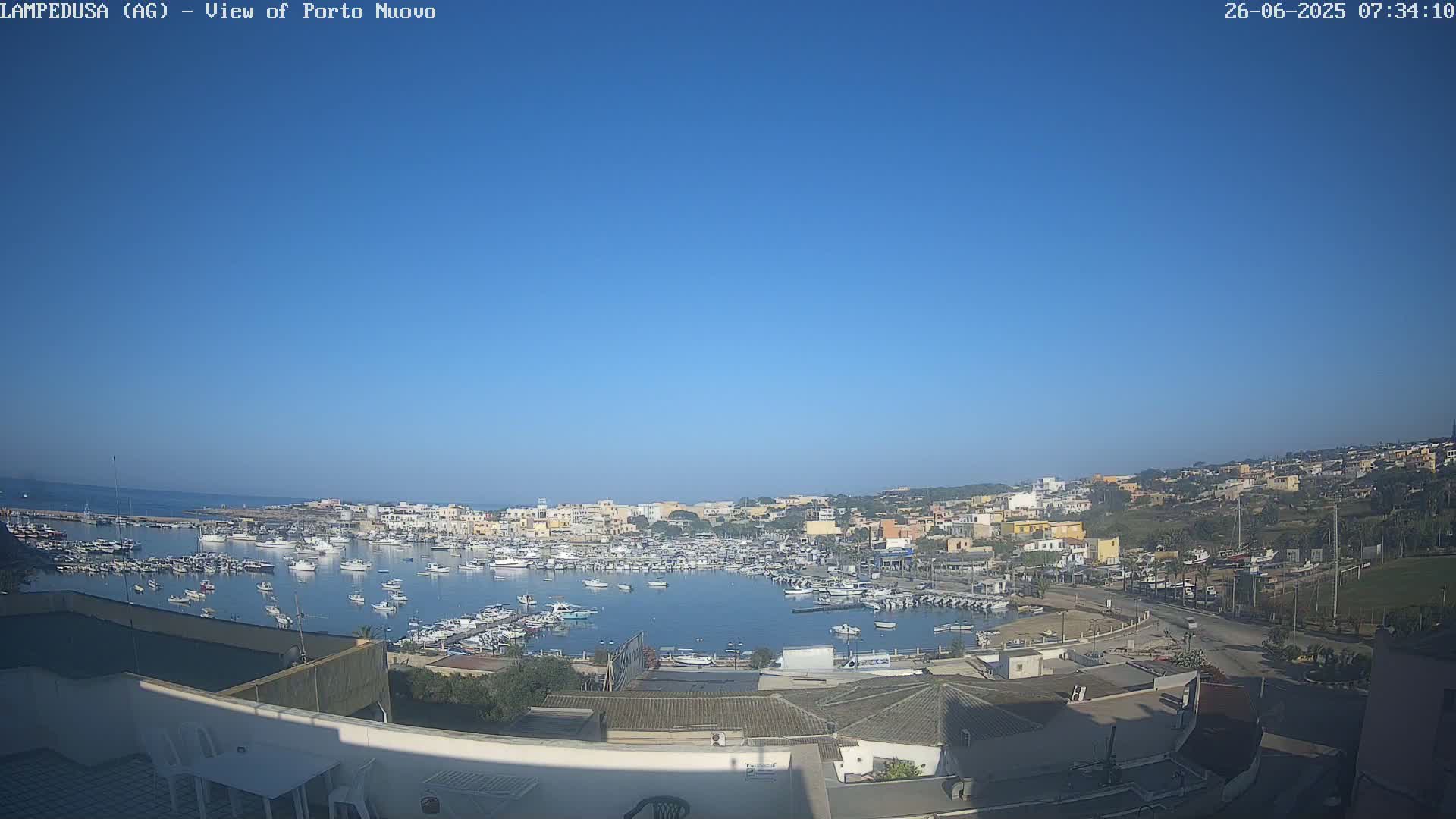 Lampedusa, Port of Nouvo Live Cam - Agrigento, Sicily, Italy