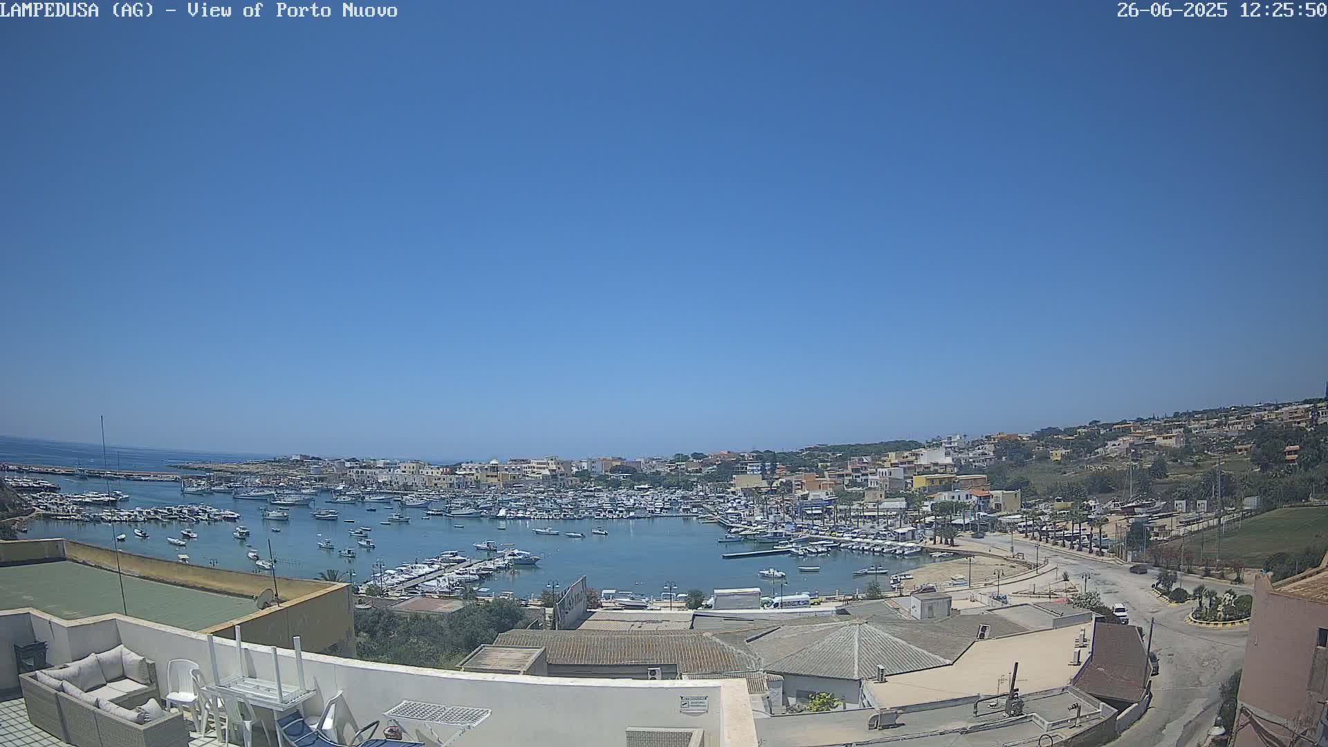 Lampedusa, Port of Nouvo Live Cam - Agrigento, Sicily, Italy