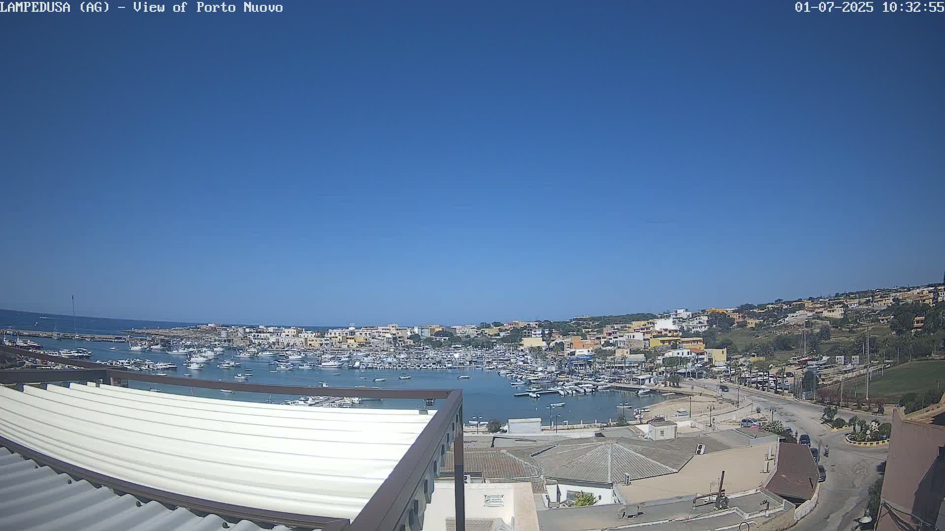 Lampedusa, Port of Nouvo Live Cam - Agrigento, Sicily, Italy