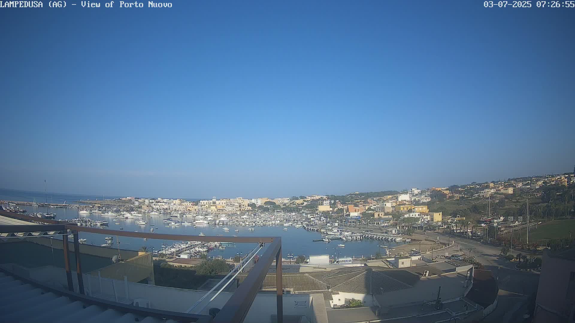 Lampedusa, Port of Nouvo Live Cam - Agrigento, Sicily, Italy