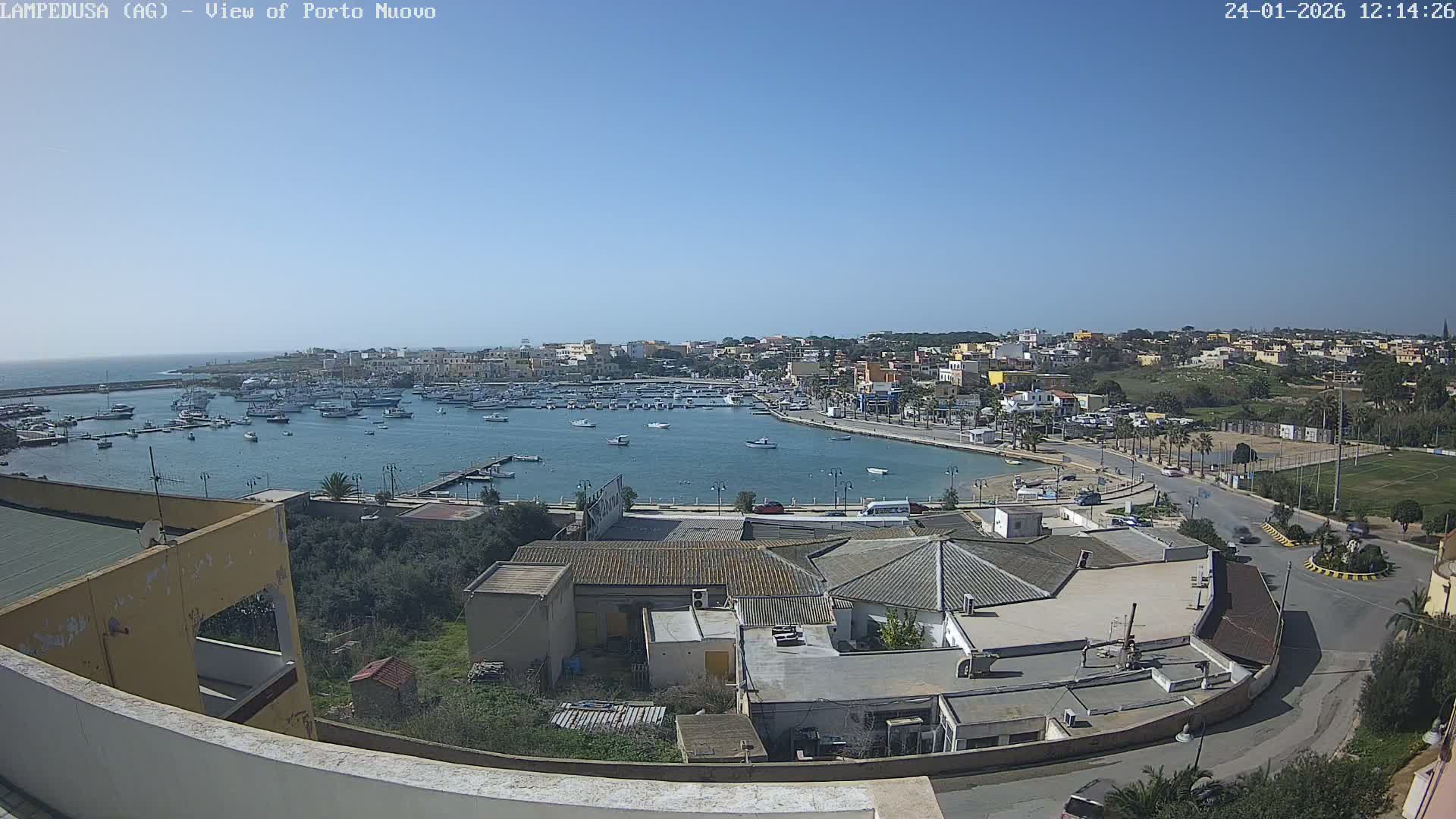 Lampedusa, Port of Nouvo Live Cam - Agrigento, Sicily, Italy
