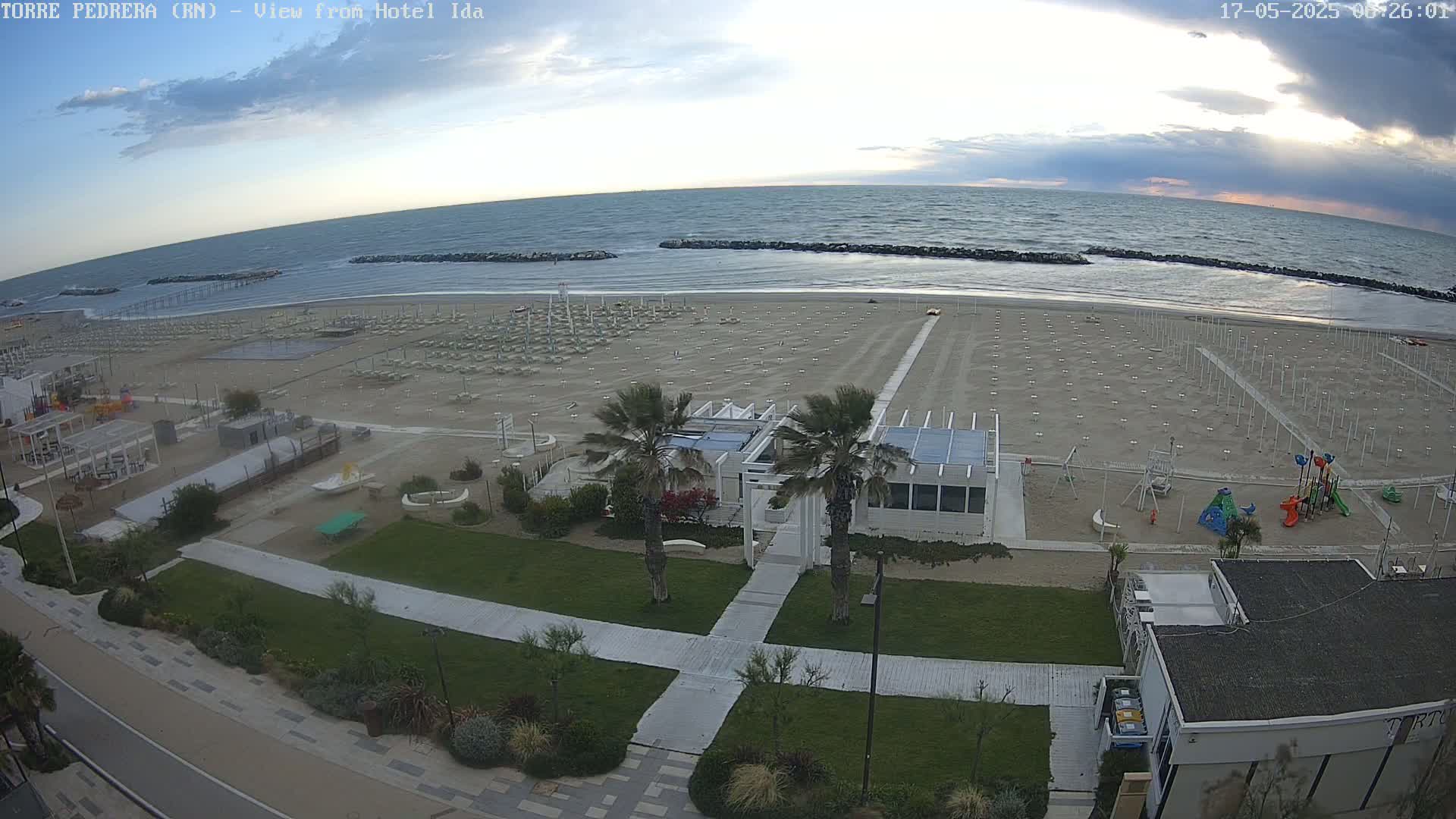 Rimini, Torre Pedrera Beach Live Cam - Emilia-Romagna, Italy