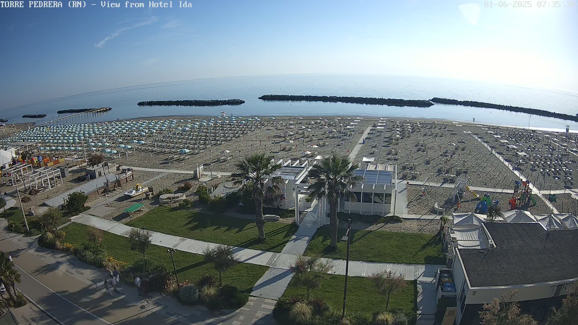 Rimini, Torre Pedrera Beach Live Cam - Emilia-Romagna, Italy