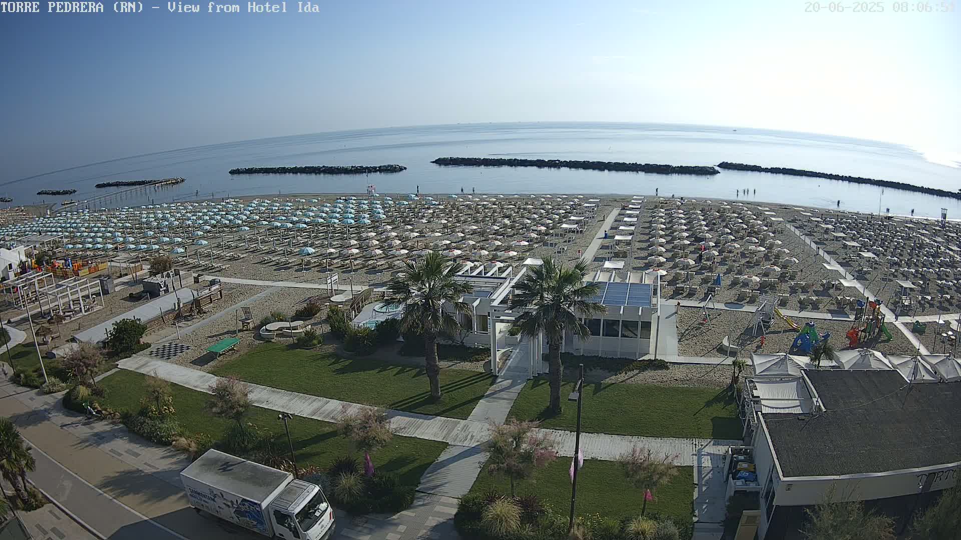 Rimini, Torre Pedrera Beach Live Cam - Emilia-Romagna, Italy