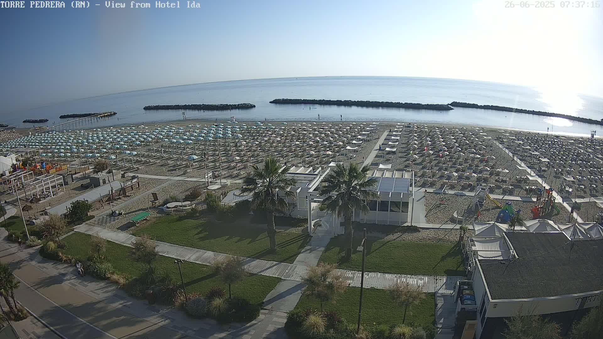 Rimini, Torre Pedrera Beach Live Cam - Emilia-Romagna, Italy