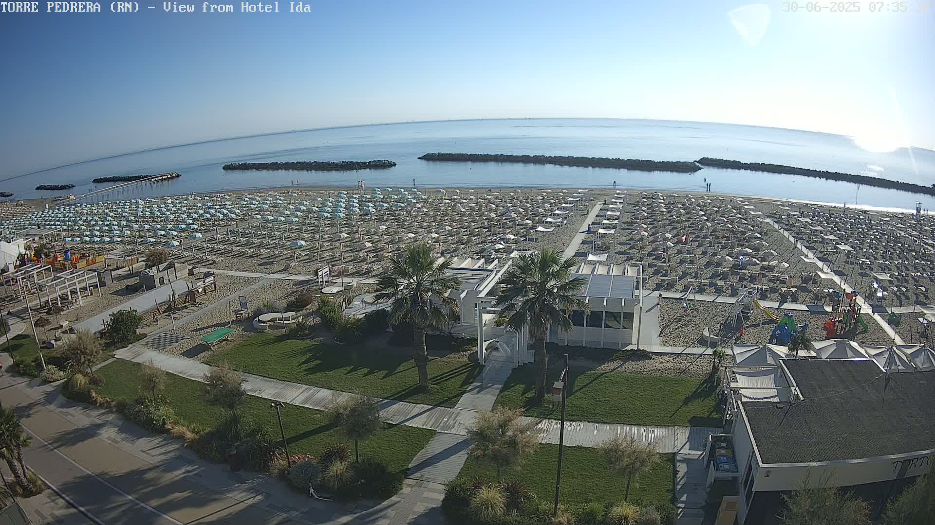 Rimini, Torre Pedrera Beach Live Cam - Emilia-Romagna, Italy
