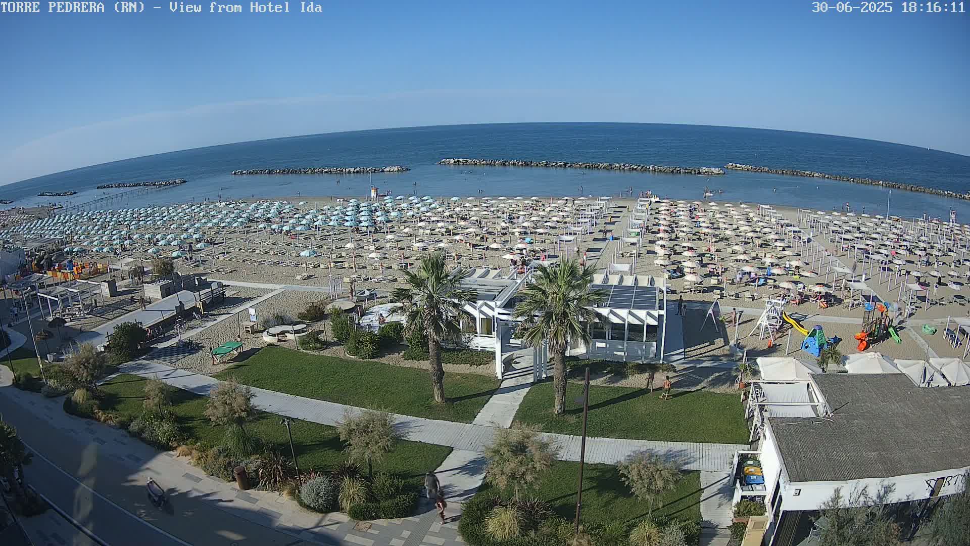 Rimini, Torre Pedrera Beach Live Cam - Emilia-Romagna, Italy