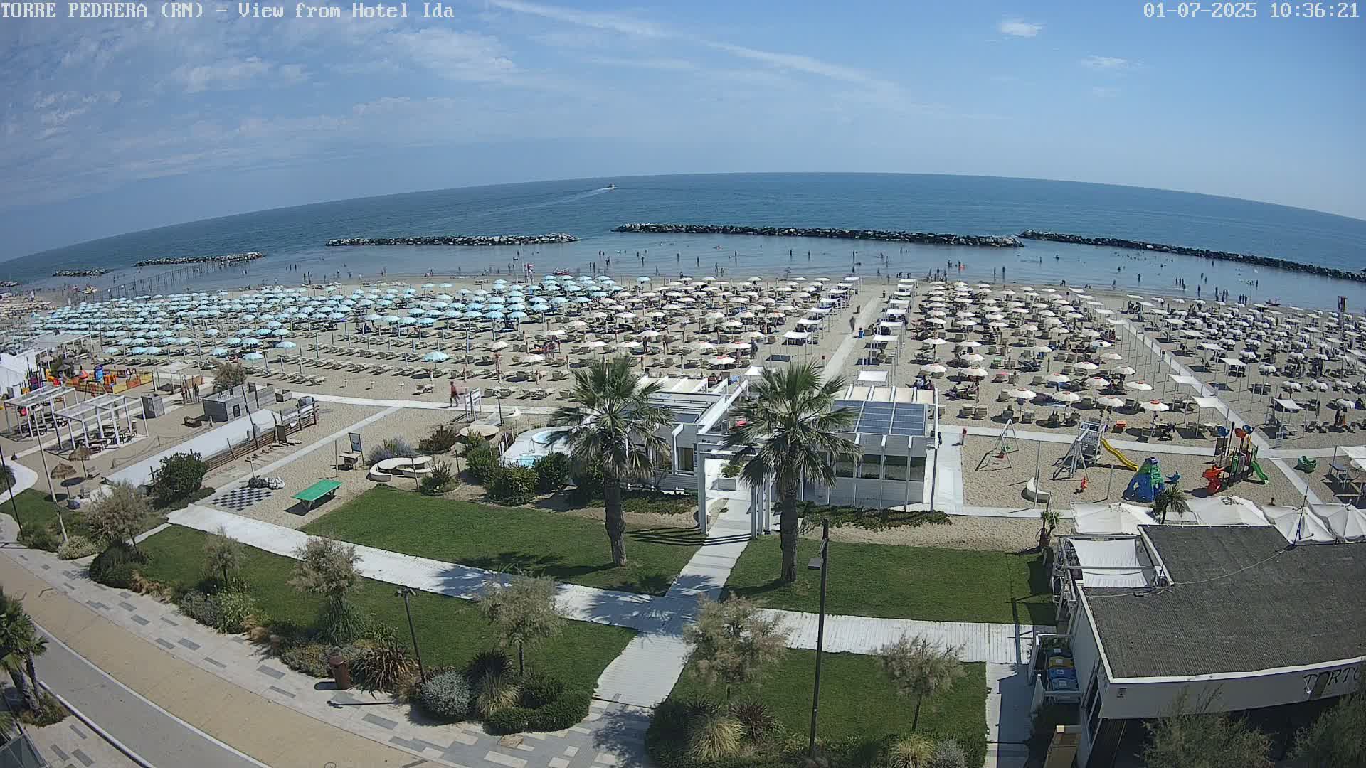 Rimini, Torre Pedrera Beach Live Cam - Emilia-Romagna, Italy