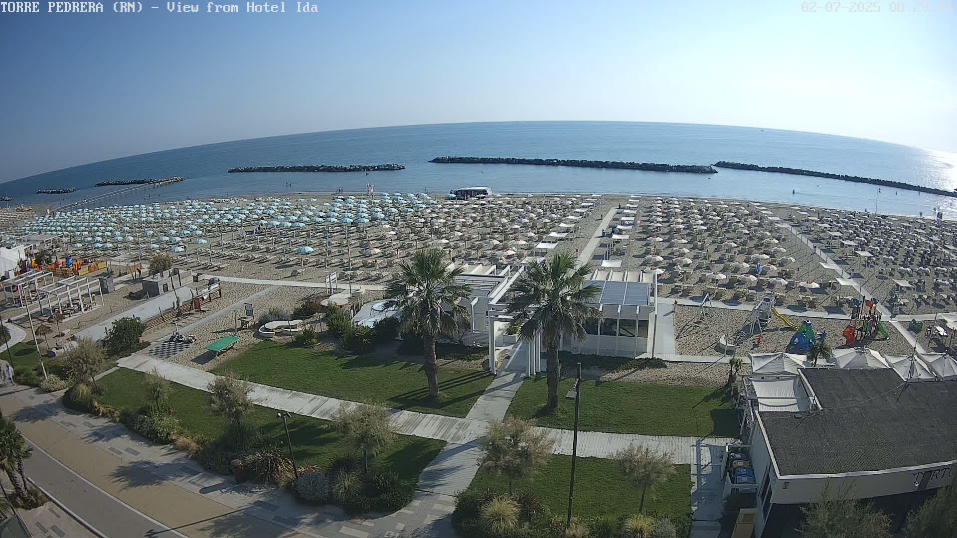 Rimini, Torre Pedrera Beach Live Cam - Emilia-Romagna, Italy