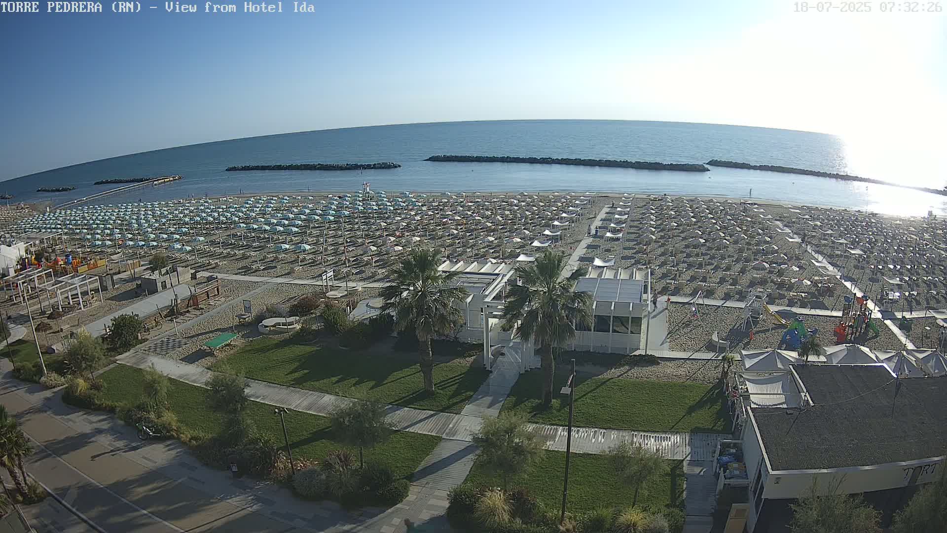 Rimini, Torre Pedrera Beach Live Cam - Emilia-Romagna, Italy