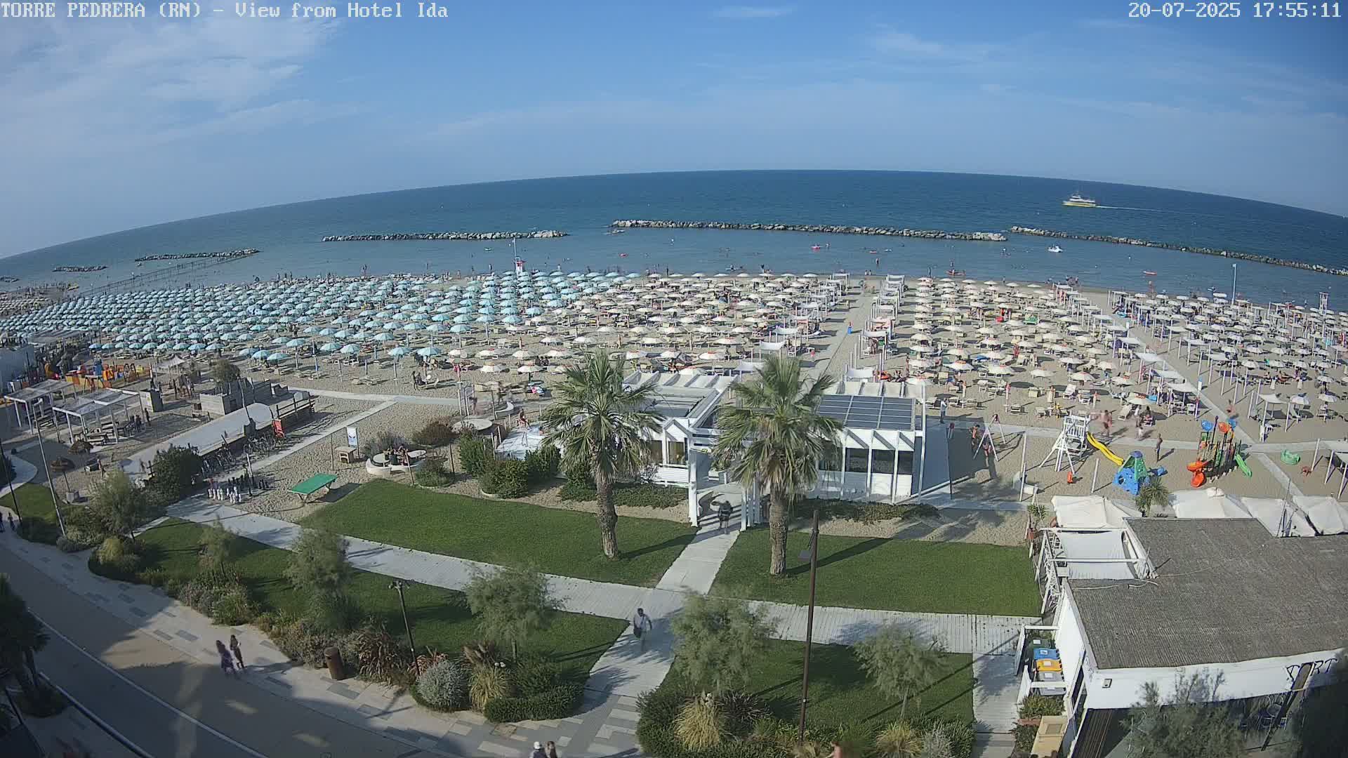 Rimini, Torre Pedrera Beach Live Cam - Emilia-Romagna, Italy