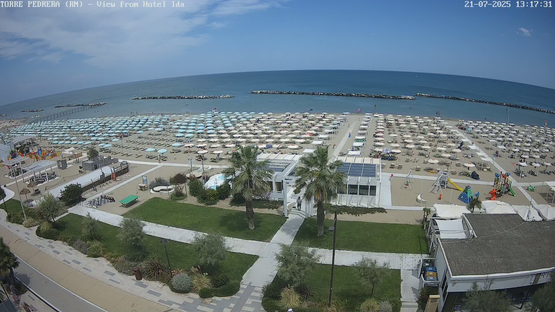 Rimini, Torre Pedrera Beach Live Cam - Emilia-Romagna, Italy