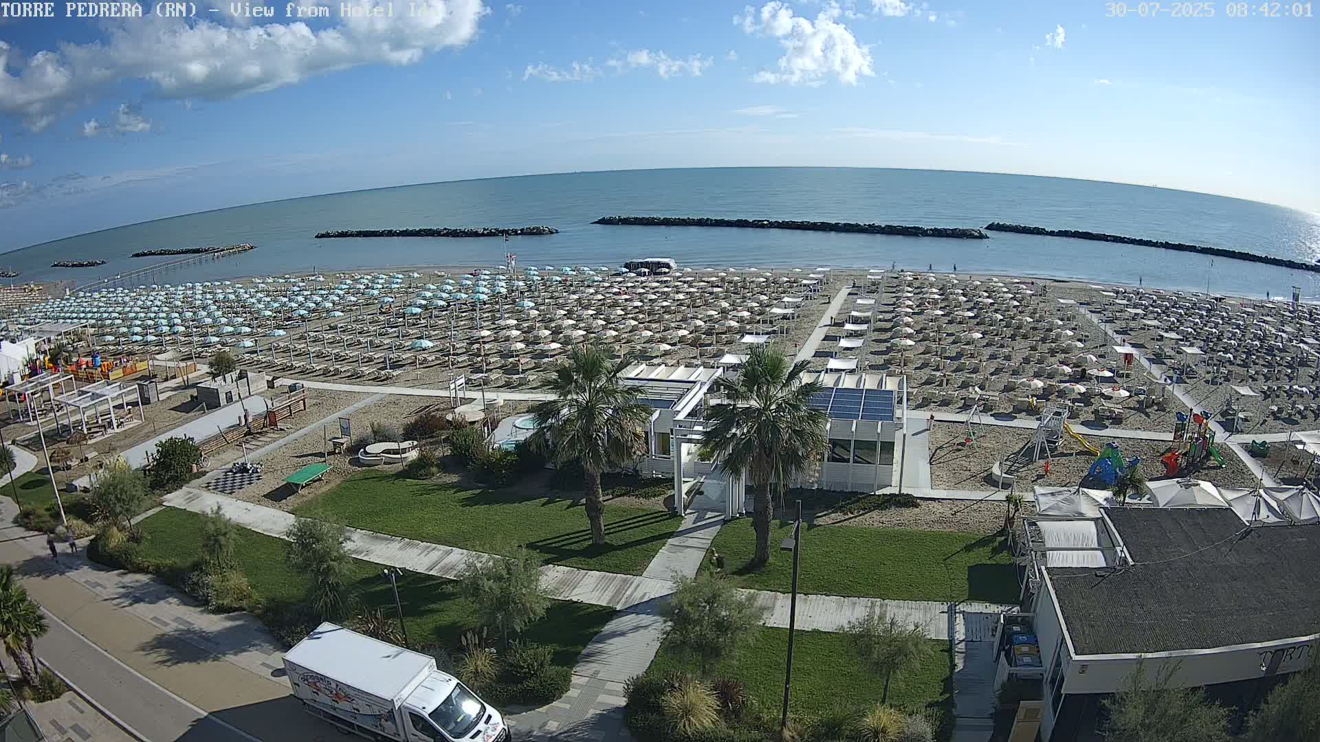 Rimini, Torre Pedrera Beach Live Cam - Emilia-Romagna, Italy