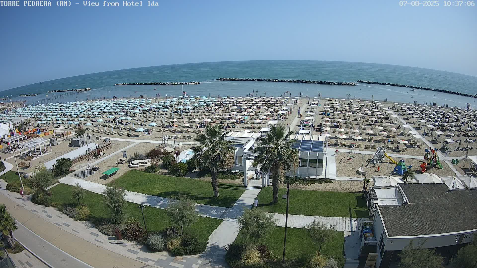 Rimini, Torre Pedrera Beach Live Cam - Emilia-Romagna, Italy