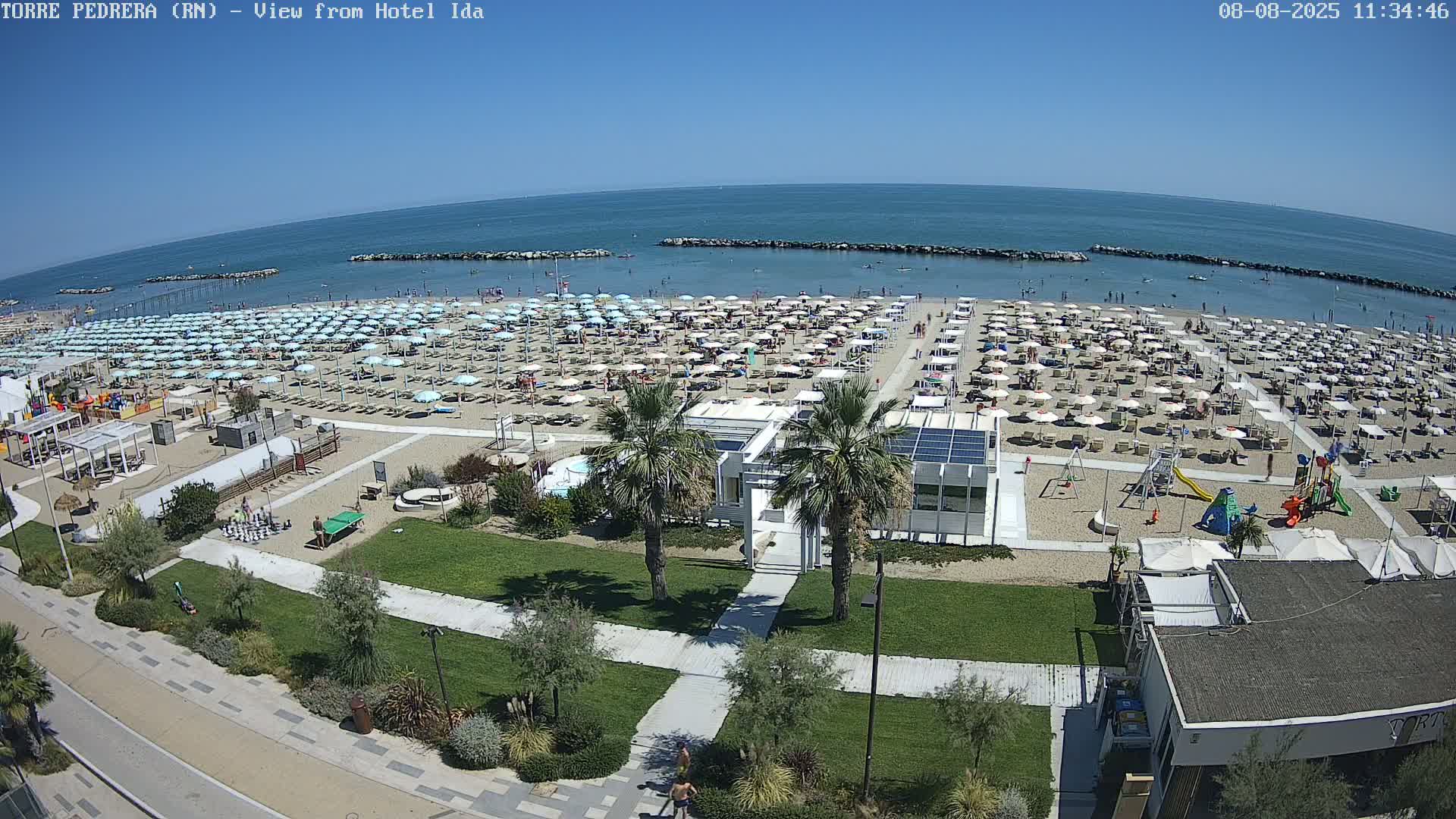 Rimini, Torre Pedrera Beach Live Cam - Emilia-Romagna, Italy