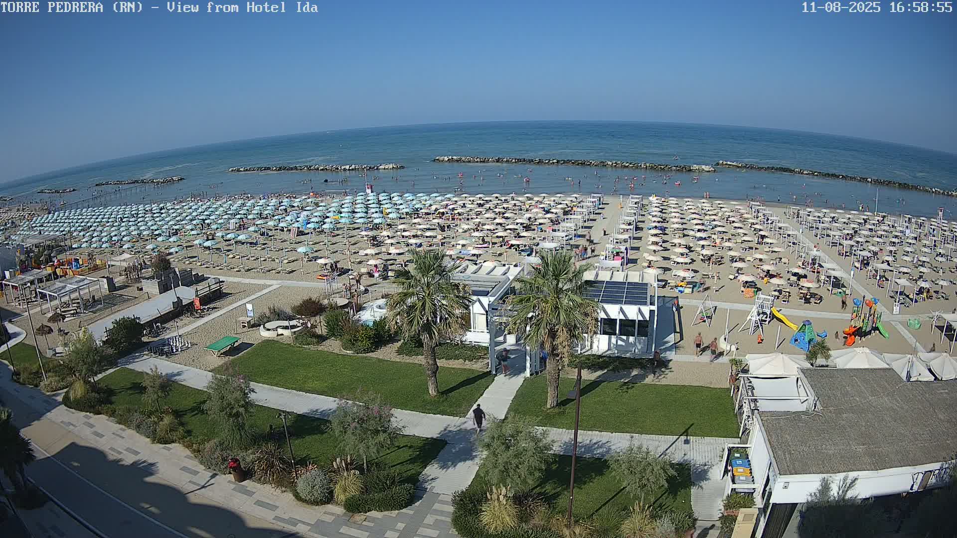 Rimini, Torre Pedrera Beach Live Cam - Emilia-Romagna, Italy