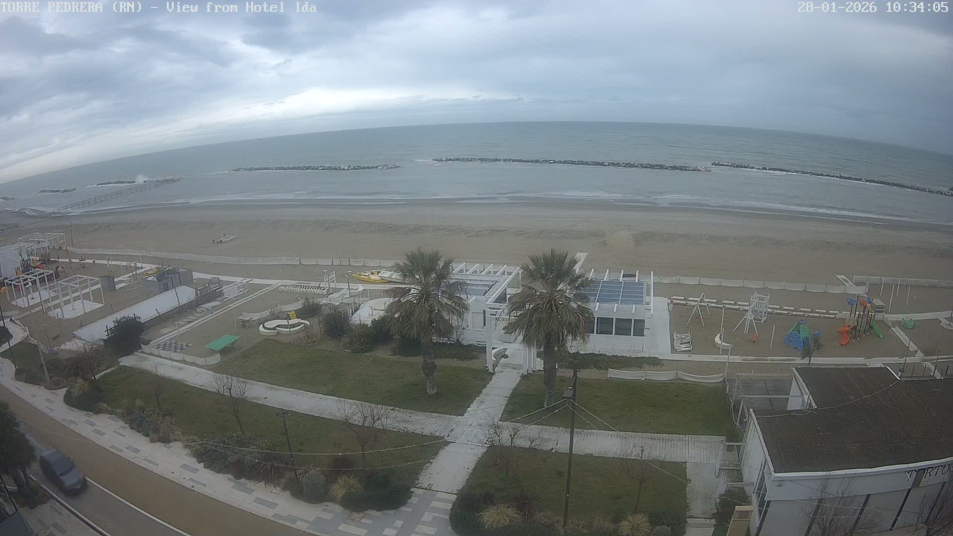 Rimini, Torre Pedrera Beach Live Cam - Emilia-Romagna, Italy