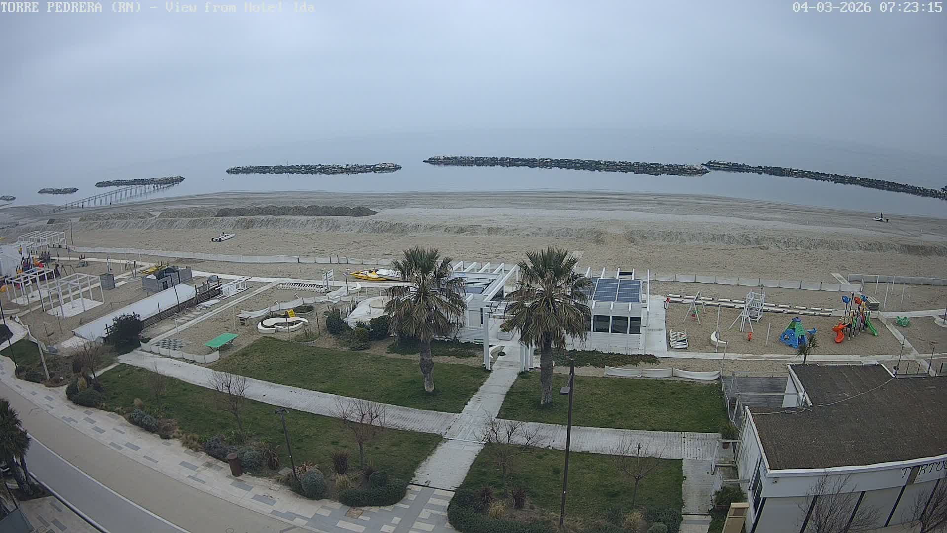 Rimini, Torre Pedrera Beach Live Cam - Emilia-Romagna, Italy