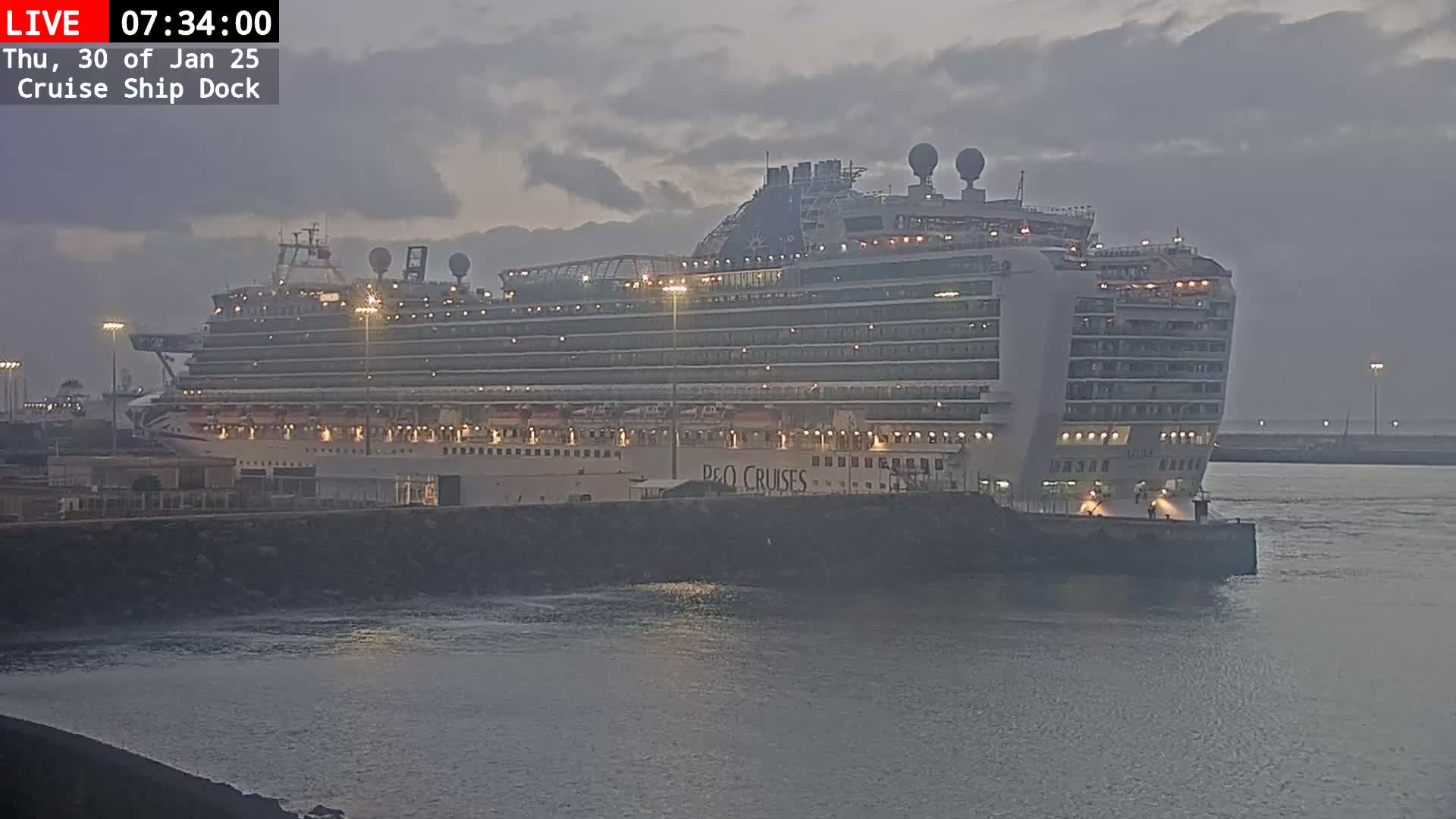 Lanzarote, Arrecife Harbor, Cruise Ship Dock Live Cam - Canary Islands, Las Palmas, Spain