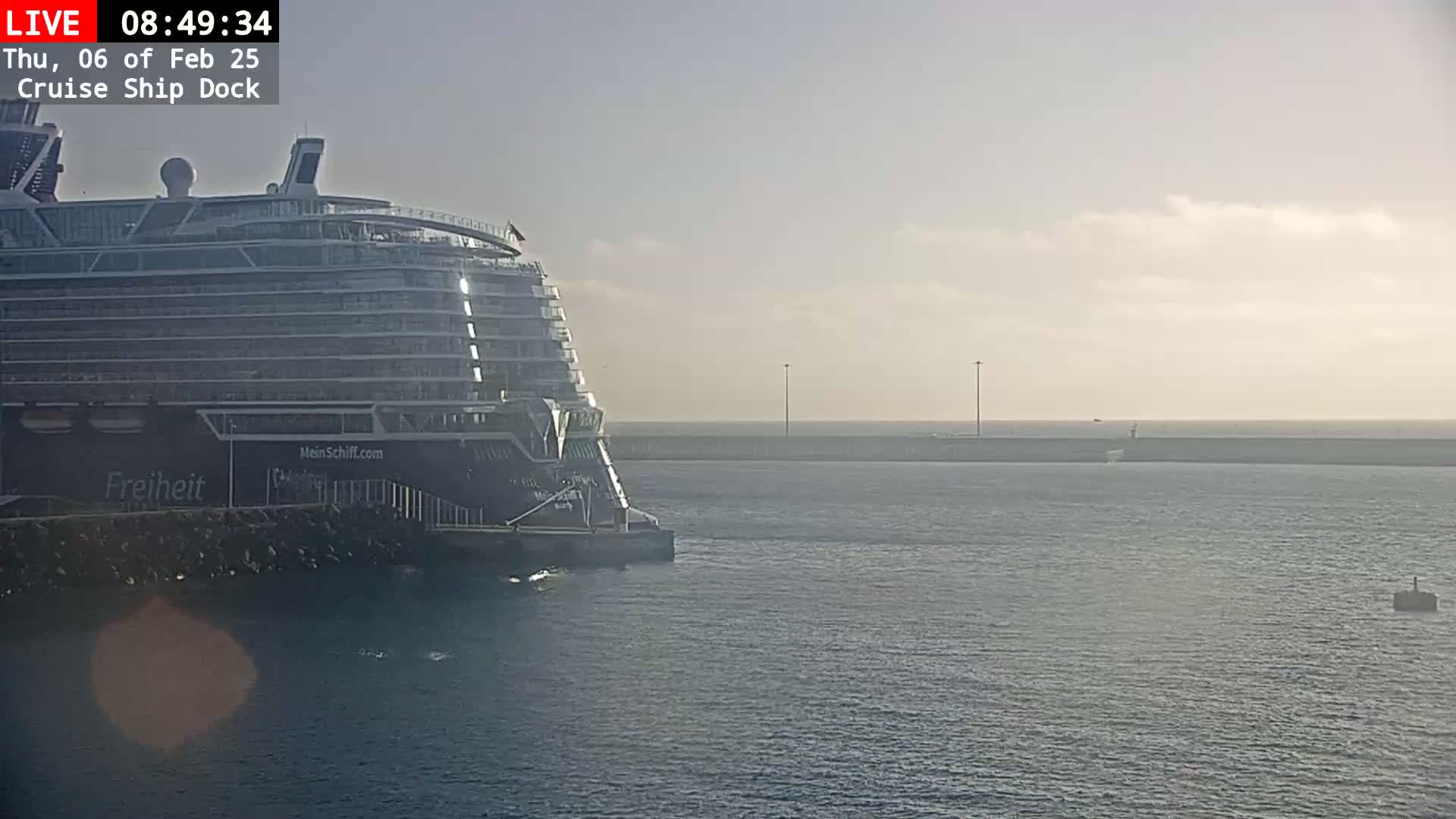 Lanzarote, Arrecife Harbor, Cruise Ship Dock Live Cam - Canary Islands, Las Palmas, Spain