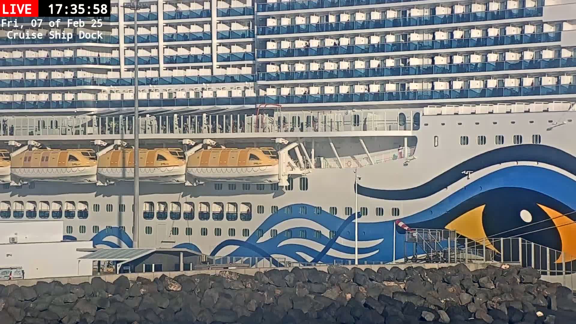 Lanzarote, Arrecife Harbor, Cruise Ship Dock Live Cam - Canary Islands, Las Palmas, Spain