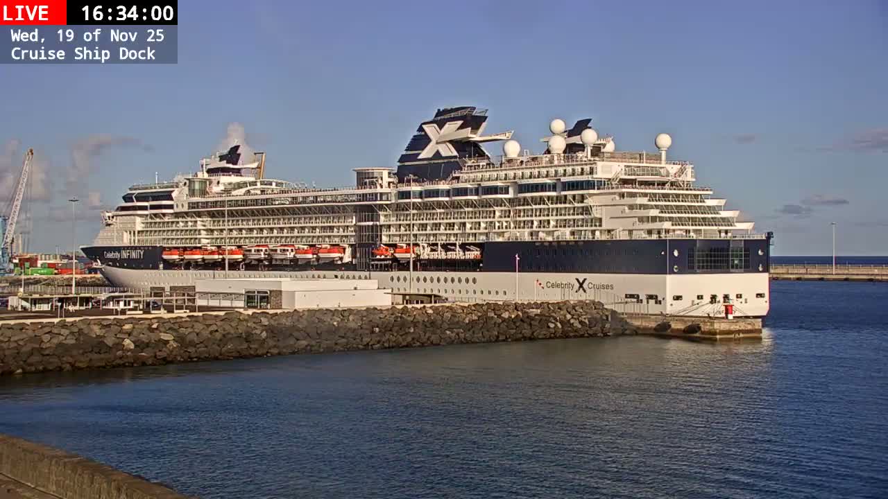 Lanzarote, Arrecife Harbor, Cruise Ship Dock Live Cam - Canary Islands, Las Palmas, Spain