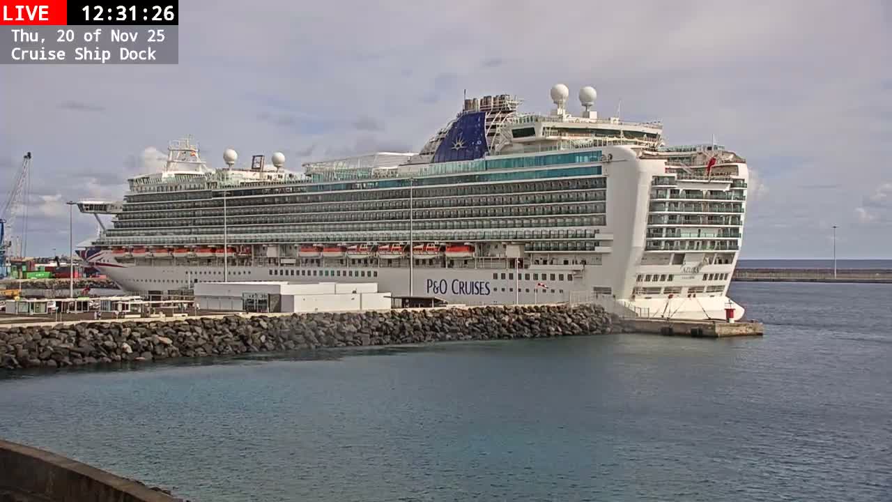 Lanzarote, Arrecife Harbor, Cruise Ship Dock Live Cam - Canary Islands, Las Palmas, Spain