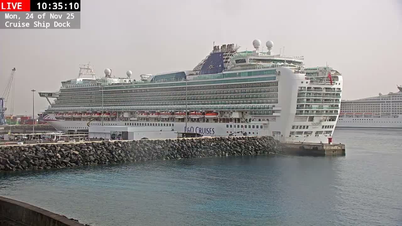 Lanzarote, Arrecife Harbor, Cruise Ship Dock Live Cam - Canary Islands, Las Palmas, Spain