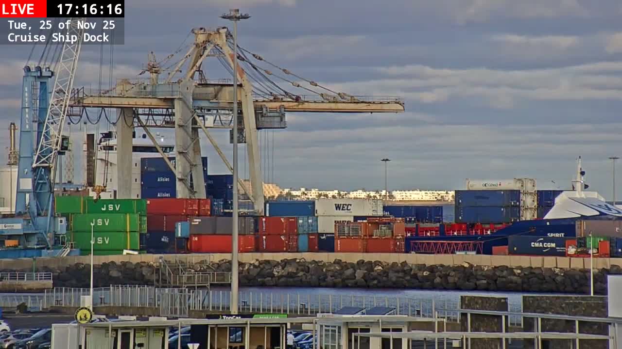 Lanzarote, Arrecife Harbor, Cruise Ship Dock Live Cam - Canary Islands, Las Palmas, Spain