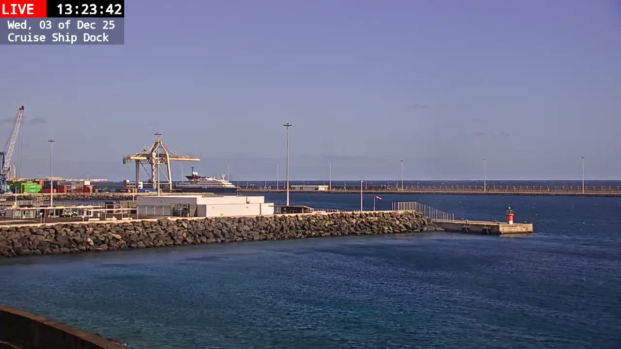 Lanzarote, Arrecife Harbor, Cruise Ship Dock Live Cam - Canary Islands, Las Palmas, Spain