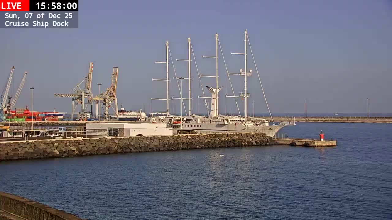 Lanzarote, Arrecife Harbor, Cruise Ship Dock Live Cam - Canary Islands, Las Palmas, Spain