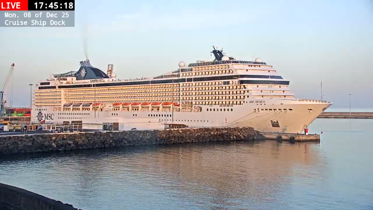 Lanzarote, Arrecife Harbor, Cruise Ship Dock Live Cam - Canary Islands, Las Palmas, Spain